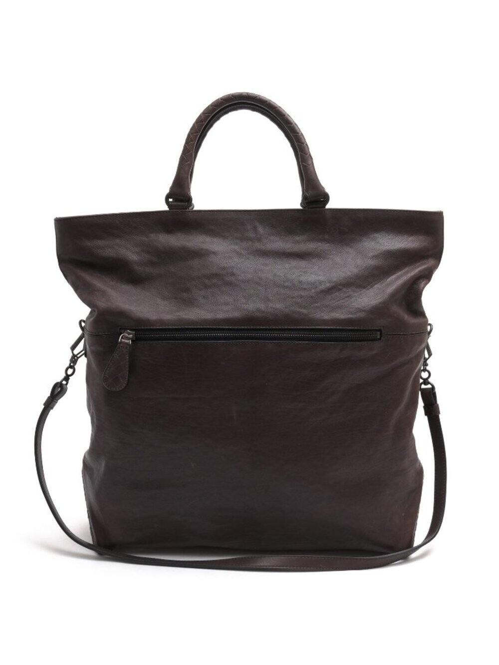 Bottega Veneta Tote Suede Leather Dark Brown Shoulder Bag